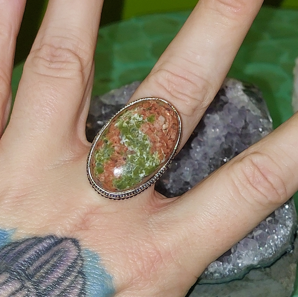 Unakite Statement Ring